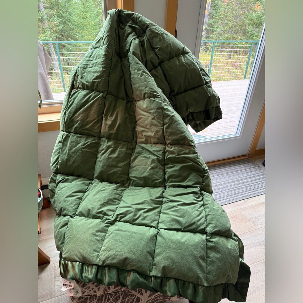 The Company Store Green Down Throw - Picture 4 of 5